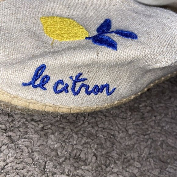 Soludos Le Citron Lemon Limoncello Embroidered Canvas Espadrilles Shoes Size 9 - Picture 3 of 7